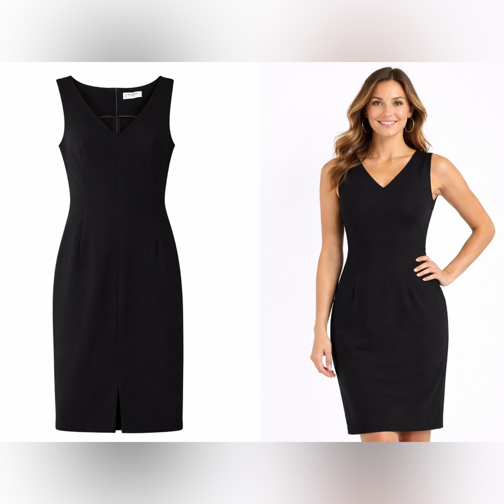MM.LaFleur Black Sheath Workwear Dress Size 4 Career Office Professional